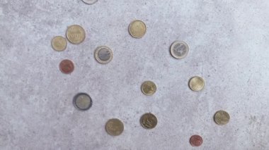 Euro coins. Money in the form of Euro coins.