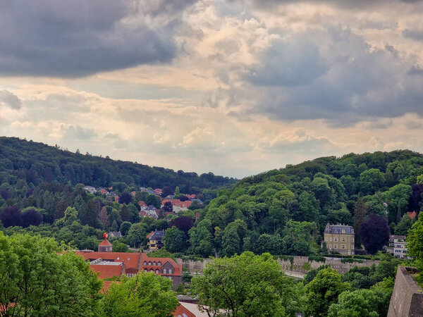 Sparrenburg view over Bielefeld and the Teutoburg Forest. High quality photo