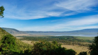 Ngorongoro krateri ulusal park manzaralı Afrika Tanzanya. Yüksek kalite fotoğraf