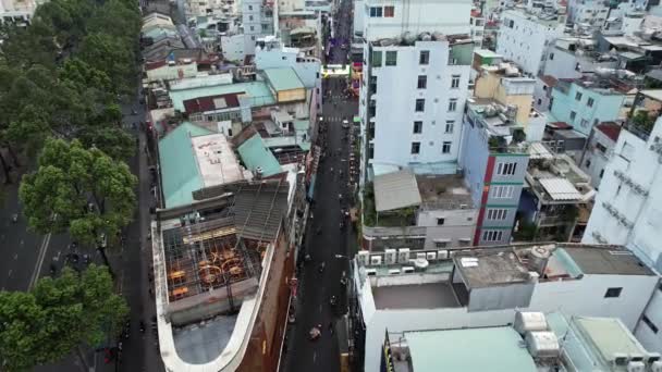 Urban Chi Minh Paisaje Urbano Bui Vien Party Street Vietnam — Vídeos de Stock