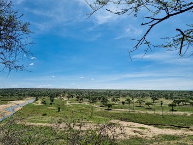 Berrak gökyüzü ve dingin suların yer aldığı bereketli ve geniş bir manzaranın nefes kesici manzarası.