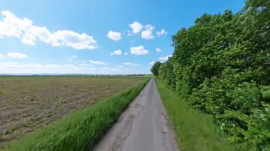 Göz kamaştırıcı derecede güzel bir manzara. Bereketli, canlı yeşilliklerle çevrili, mükemmel berrak gökyüzü Wunstorf Kolenfeld 'in altında. 