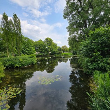 Canlı yeşillik ve sakin suların sergilendiği sakin ve sakin bir göl manzarası doğa aşıkları Maschpark Hannover için idealdir.