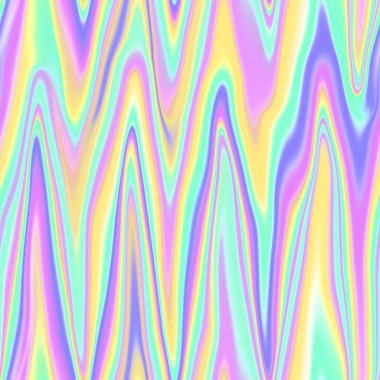 Holographic seamless pattern. The effect of flowing iridescent liquid. Psychedelic effect. Fairy tale unicorn trend background. 90s fashion.	