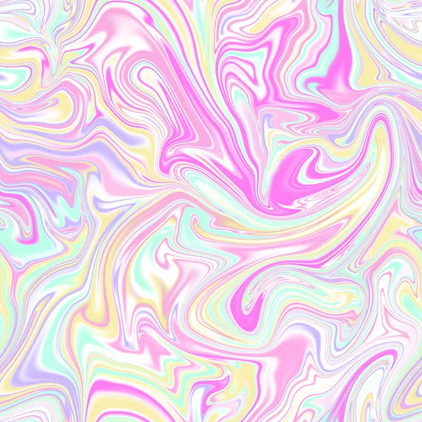 Holographic Seamless Pattern Effect Flowing Iridescent Liquid Psychedelic Effect Fairy — 图库照片
