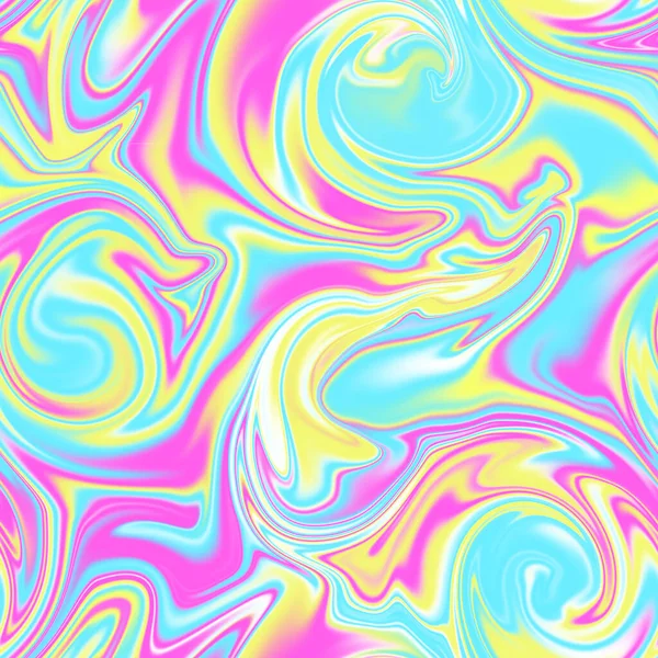 Holographic Seamless Pattern Effect Flowing Iridescent Liquid Psychedelic Effect Fairy — Stok fotoğraf