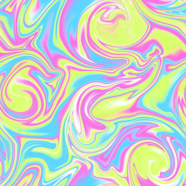 Holographic Seamless Pattern Effect Flowing Iridescent Liquid Psychedelic Effect Fairy — 图库照片