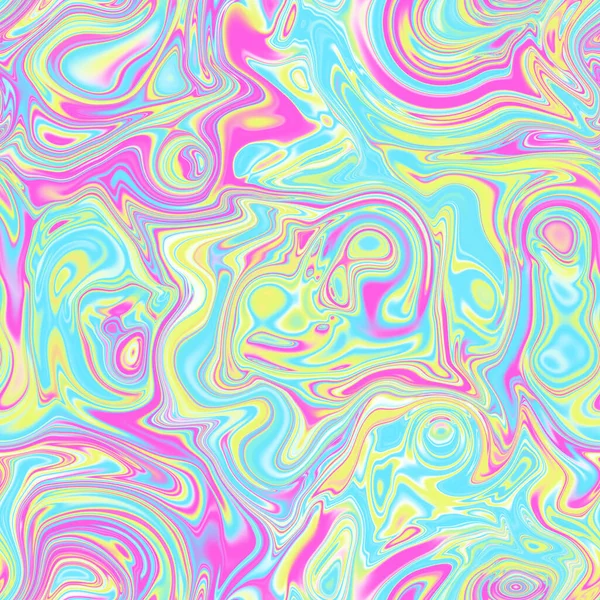 Holographic Seamless Pattern Effect Flowing Iridescent Liquid Psychedelic Effect Fairy — Stock Photo, Image