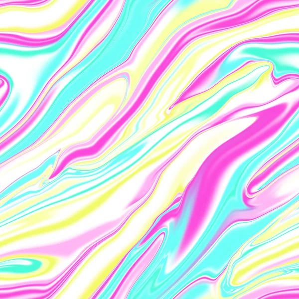 Holographic Seamless Pattern Effect Flowing Iridescent Liquid Psychedelic Effect Fairy — Foto Stock