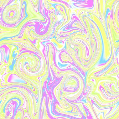 Holographic seamless pattern. The effect of flowing iridescent liquid. Psychedelic effect. Fairy tale unicorn trend background. 90s fashion.	