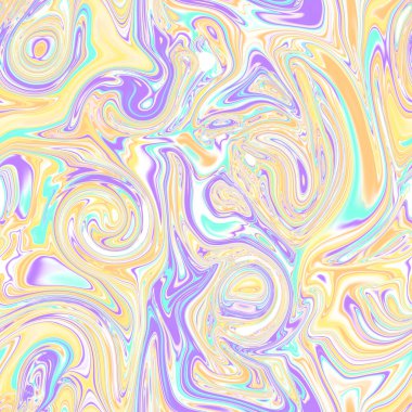 Holographic seamless pattern. The effect of flowing iridescent liquid. Psychedelic effect. Fairy tale unicorn trend background. 90s fashion.	
