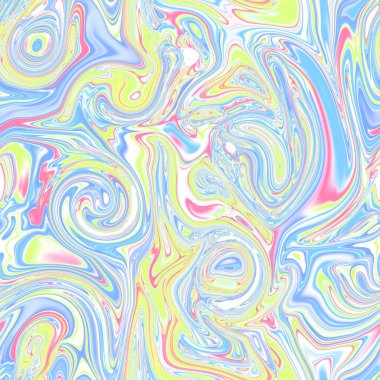 Holographic seamless pattern. The effect of flowing iridescent liquid. Psychedelic effect. Fairy tale unicorn trend background. 90s fashion.	