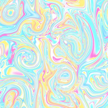 Holographic seamless pattern. The effect of flowing iridescent liquid. Psychedelic effect. Fairy tale unicorn trend background. 90s fashion.	