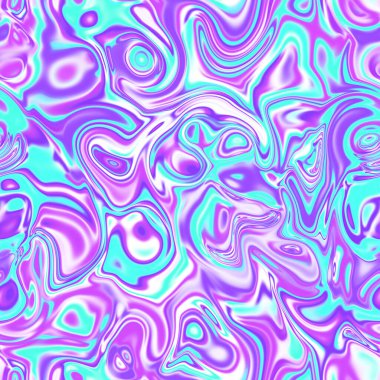 Holographic seamless pattern. The effect of flowing iridescent liquid. Psychedelic effect. Fairy tale unicorn trend background. 90s fashion.	