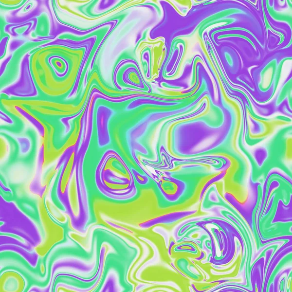 Holographic Seamless Pattern Effect Flowing Iridescent Liquid Psychedelic Effect Fairy — Stock Fotó