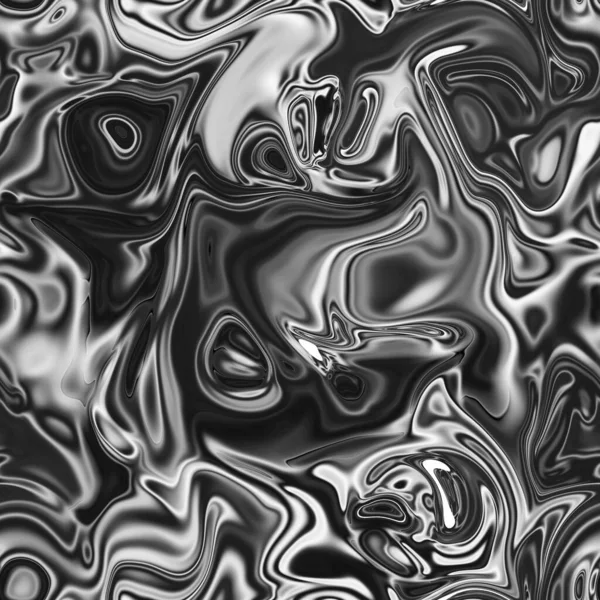 Black White Abstract Background Seamless Texture Marble Flowing Liquid Futuristic — Stock fotografie