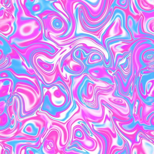 Holographic Seamless Pattern Effect Flowing Iridescent Liquid Psychedelic Effect Fairy — Zdjęcie stockowe