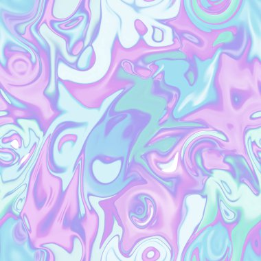 Holographic seamless pattern. The effect of flowing iridescent liquid. Psychedelic effect. Fairy tale unicorn trend background. 90s fashion.	