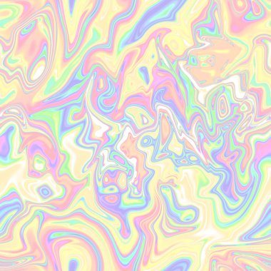 Holographic seamless pattern. The effect of flowing iridescent liquid. Psychedelic effect. Fairy tale unicorn trend background. 90s fashion.	