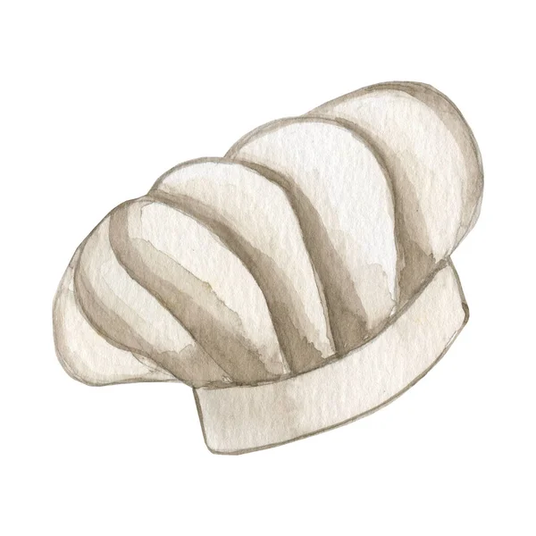Καπέλο Του Σεφ Καπέλο Ακουαρέλα Απεικόνιση Απομονωμένο Φόντο Λευκή Κάπα — Φωτογραφία Αρχείου