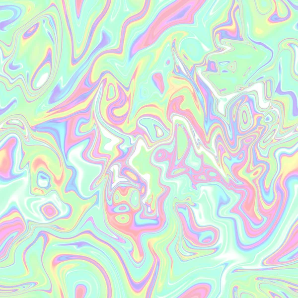 Holographic Seamless Pattern Effect Flowing Iridescent Liquid Psychedelic Effect Fairy — Stock fotografie