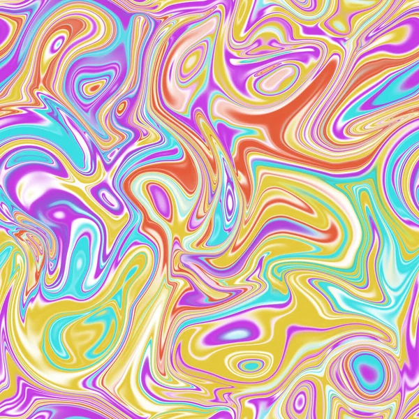 Holographic Seamless Pattern Effect Flowing Iridescent Liquid Psychedelic Effect Fairy — Stock fotografie