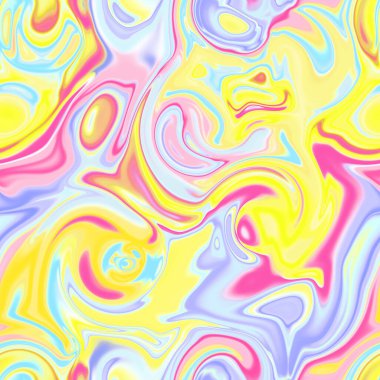 Holographic seamless pattern. The effect of flowing iridescent liquid. Psychedelic effect. Fairy tale unicorn trend background. 90s fashion.	