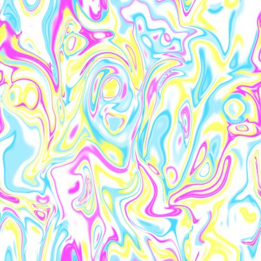 Holographic seamless pattern. The effect of flowing iridescent liquid. Psychedelic effect. Fairy tale unicorn trend background. 90s fashion.	