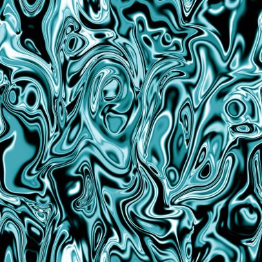 Mavi ve beyaz pürüzsüz desen. Sıvı metalin ve akan boyanın etkisi. Soyut zebra arkaplanı. Kumaş ve duvar kağıdı için tek renkli fantezi baskısı.