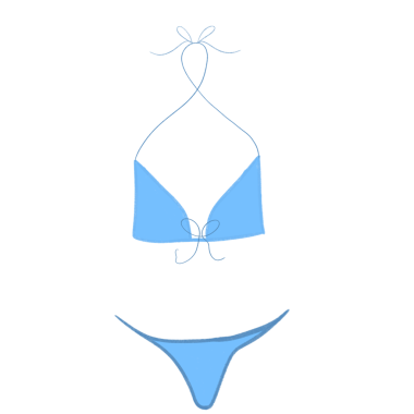 Mavi mayo Halter Bikini Doodle PNG