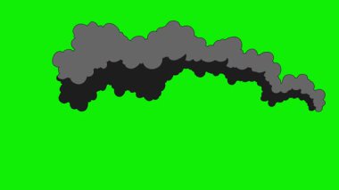 Çizgi film 2d Fx Smoke Efektleri yeşil ekranda. Alfa kanallı çizgi film sis patlamaları. Anahtar rengi, renk anahtarı, alfa kanalı. 4K video