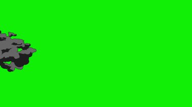 Çizgi film 2d Fx Smoke Efektleri yeşil ekranda. Alfa kanallı çizgi film sis patlamaları. Anahtar rengi, renk anahtarı, alfa kanalı. 4K video