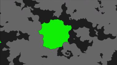 Çizgi film 2d Fx Smoke Efektleri yeşil ekranda. Alfa kanallı çizgi film sis patlamaları. Anahtar rengi, renk anahtarı, alfa kanalı. 4K video