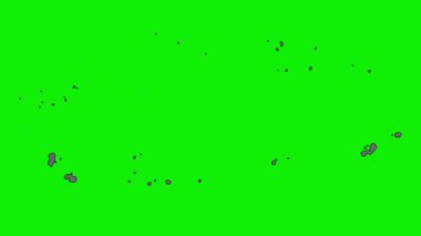 Çizgi film 2d Fx Smoke Efektleri yeşil ekranda. Alfa kanallı çizgi film sis patlamaları. Anahtar rengi, renk anahtarı, alfa kanalı. 4K video