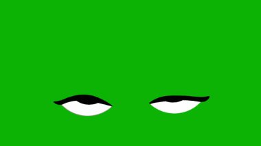 Gözler Kırpma Animasyon Yeşil Ekran: 124 Çizgi film Göz Efekti