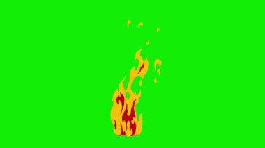 Ateş, yangın ve duman videosu, şeffaflık için yeşil ekran, Parıldayan Mum Yeşil Ekran Krom Anahtar, şeffaf arkaplan için yeşil ekranlı 4k. Ateş dumanı yeşil ekran kırmızı ateş
