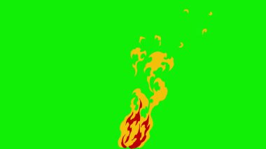 Ateş, yangın ve duman videosu, şeffaflık için yeşil ekran, Parıldayan Mum Yeşil Ekran Krom Anahtar, şeffaf arkaplan için yeşil ekranlı 4k. Ateş dumanı yeşil ekran kırmızı ateş
