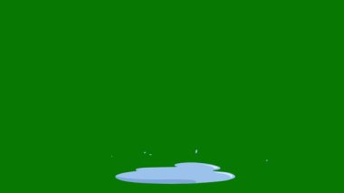 Yeşil ekran üzerindeki su efektleri, su sıçraması, akıntı, girdap, damla, püskürtme, köpük, dökme, sis vs. Krom anahtar 4k. 