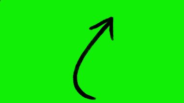 El Çizimi Animasyon Okları Yeşil Ekran: 124; Açıklayıcı Videolar için Doodle Yönlendirme Elemenleri