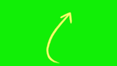 El Çizimi Animasyon Okları Yeşil Ekran: 124; Açıklayıcı Videolar için Doodle Yönlendirme Elemenleri