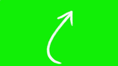 El Çizimi Animasyon Okları Yeşil Ekran: 124; Açıklayıcı Videolar için Doodle Yönlendirme Elemenleri
