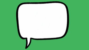 Yeşil Ekran 'da El Çizimi Konuşma Kabarcığı Canlandırması: Çizgi Roman Sohbeti Kutusu