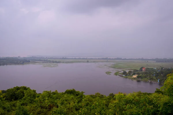 Piękny Widok Powietrza Rzekę Parku — Zdjęcie stockowe