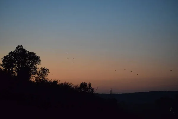 stock image a beautiful view of a sunset at the evening