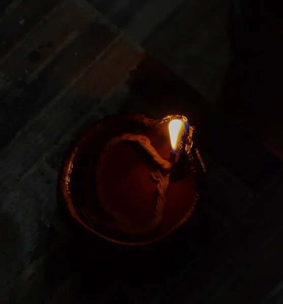 Свічка Вигляді Серця Чорному Тлі — стокове фото
