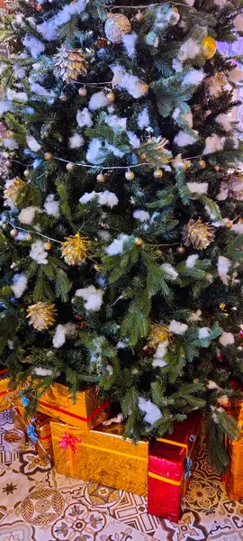 Vánoční Stromeček Dárky Dekorace — Stock fotografie