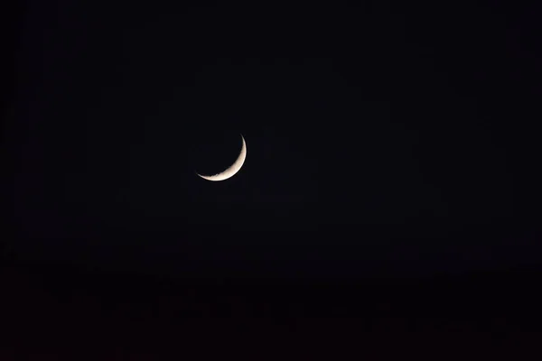Maan Aan Nachtelijke Hemel — Stockfoto