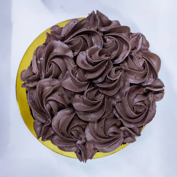 Torta Chocolate Plato Mesa —  Fotos de Stock