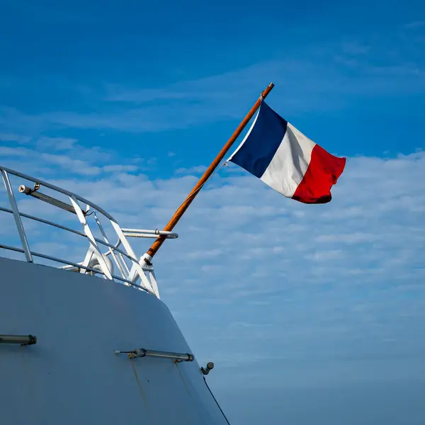 Vlajka Francie Modrém Pozadí Oblohy — Stock fotografie