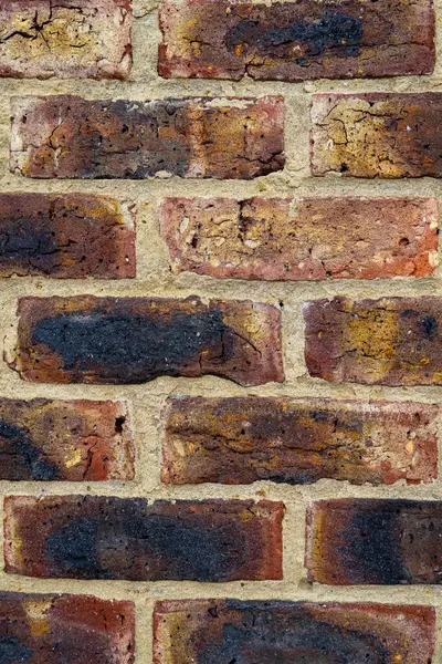 隔離された赤い煉瓦の壁の質の背景 — ストック写真